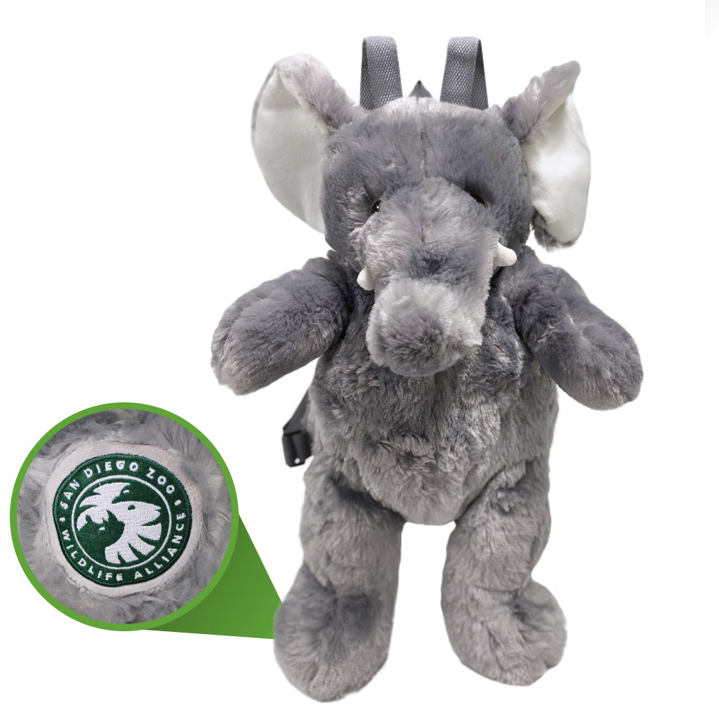 Elephant Plush Kids Backpack San Diego Zoo Wildlife Alliance Seal
