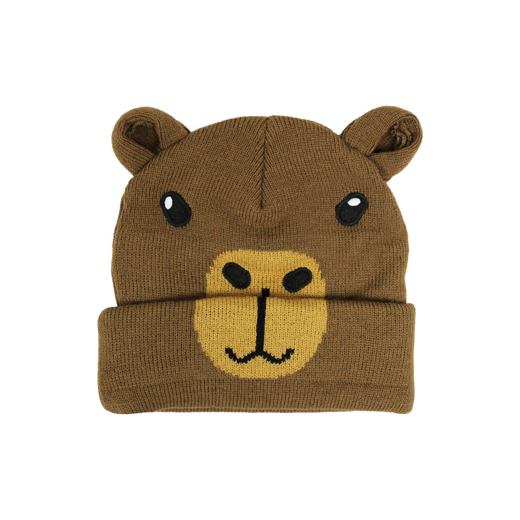 BROWN CAPYBARA KIDS KNIT HAT CAPY BEANIE