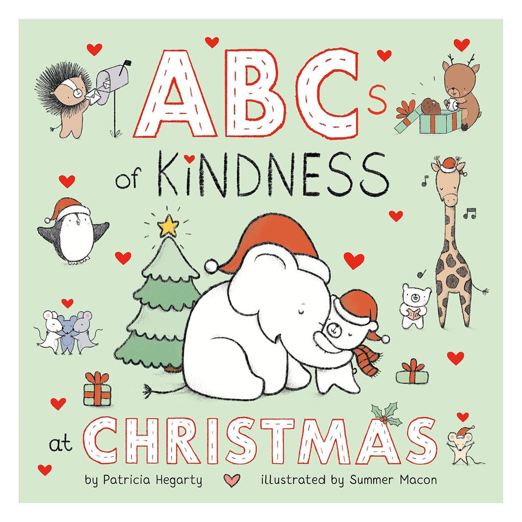 CHILDREN'S BOARD BOOK ABC'S OF KINDNESS AT CHRISTMAS PATRICIA HEGARTY SUMMER MACON ELEPHANT HOLIDAY