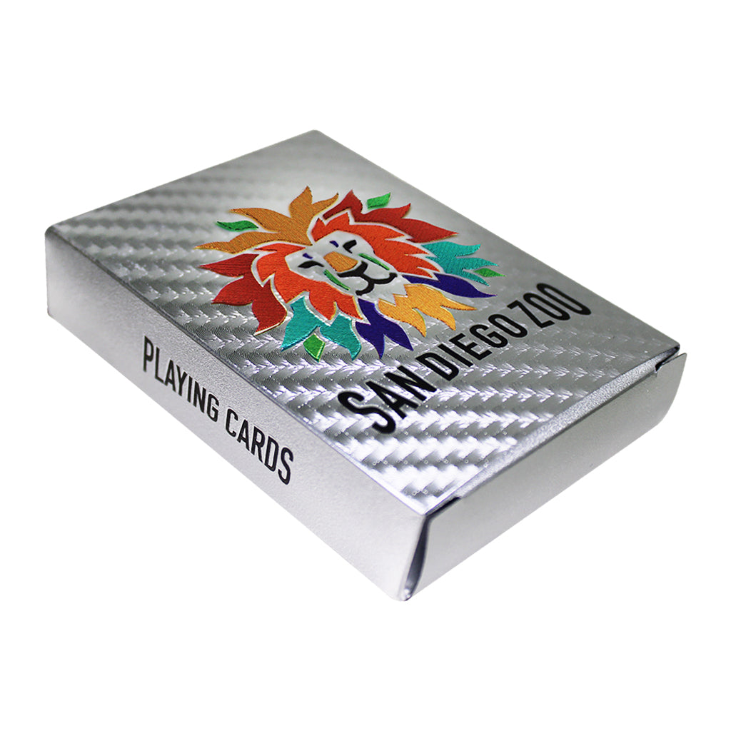 SILVER COLORFUL LION PLAYING CARDS HOLOGRAPHIC