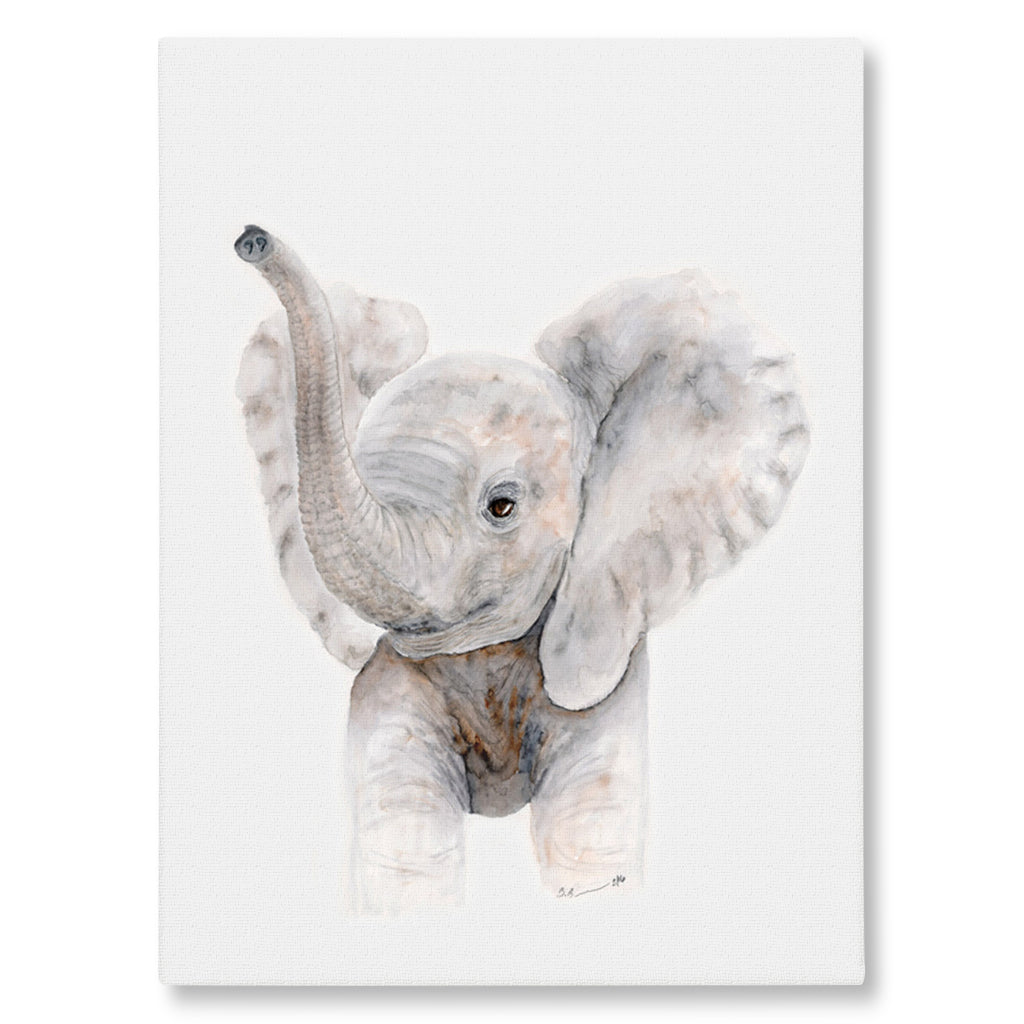 Baby Elephant Trumpet Giclée Canvas Print