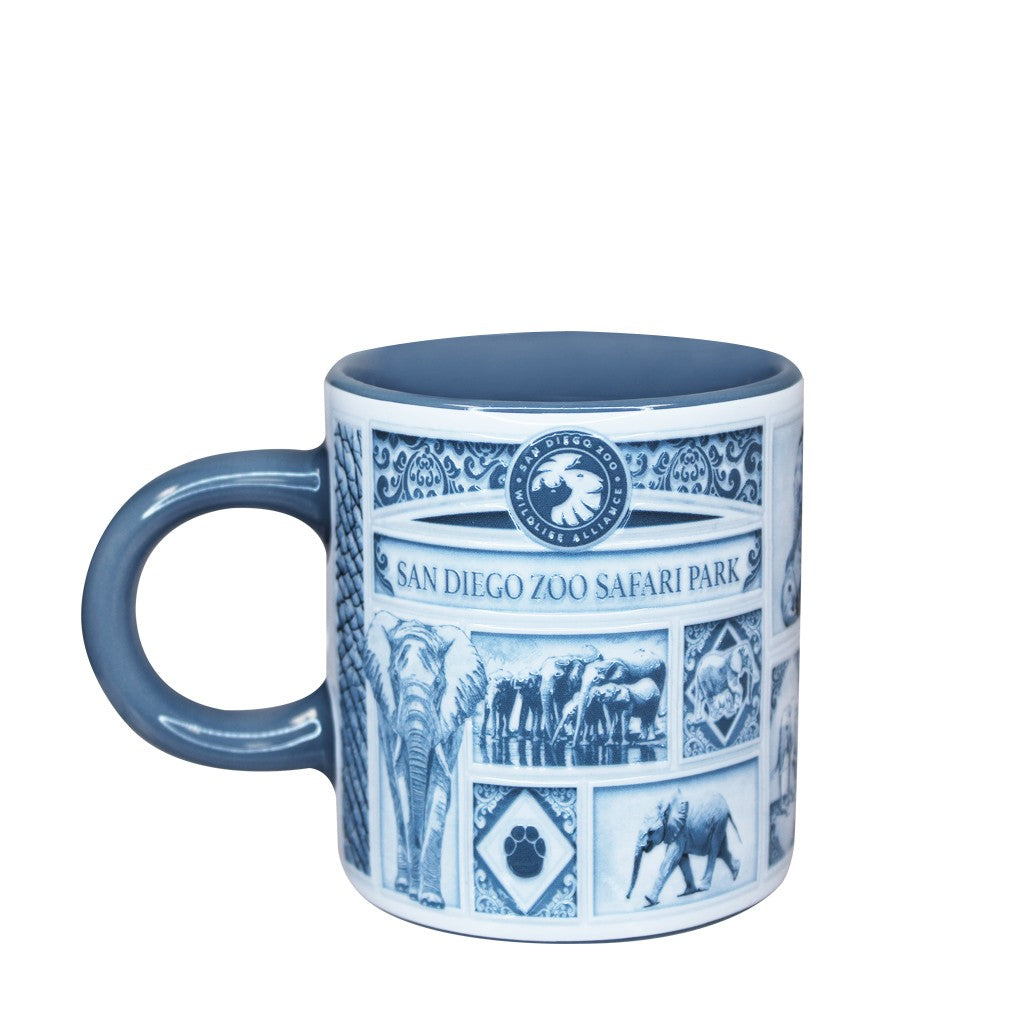Delft-Style Elephant Espresso Cup