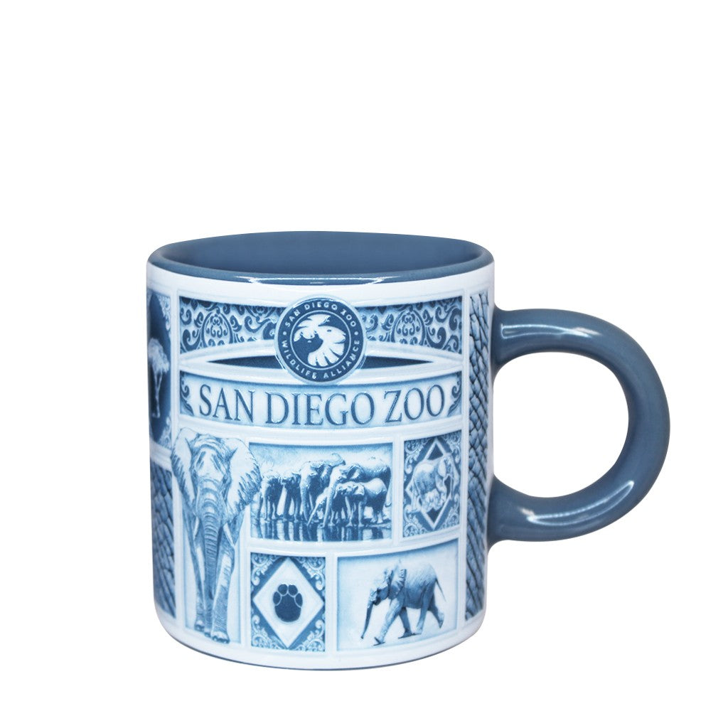 Delft-Style Elephant Espresso Cup