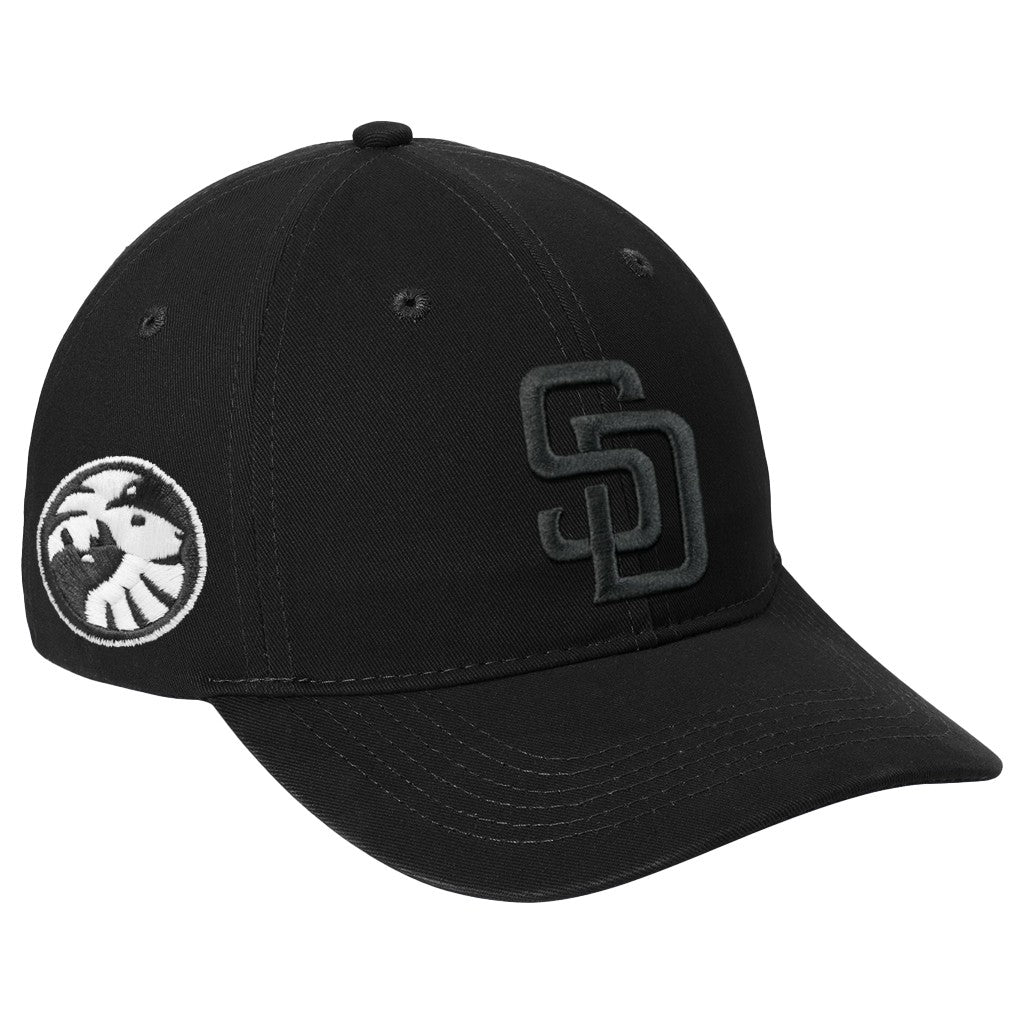 TONAL BLACK ON BLACK SAN DIEGO PADRES AND SDZWA COLLAB BASEBALL CAP