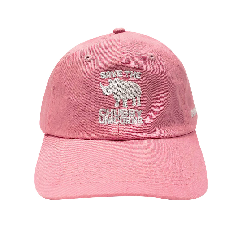 SAVE THE CHUBBY UNICORNS PINK KIDS RHINO BASEBALL HAT