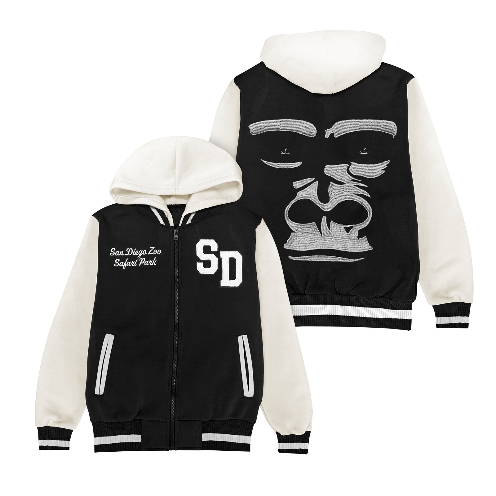 GORILLA SHADOW EMBROIDERED VARSITY JACKET KIDS YOUTH