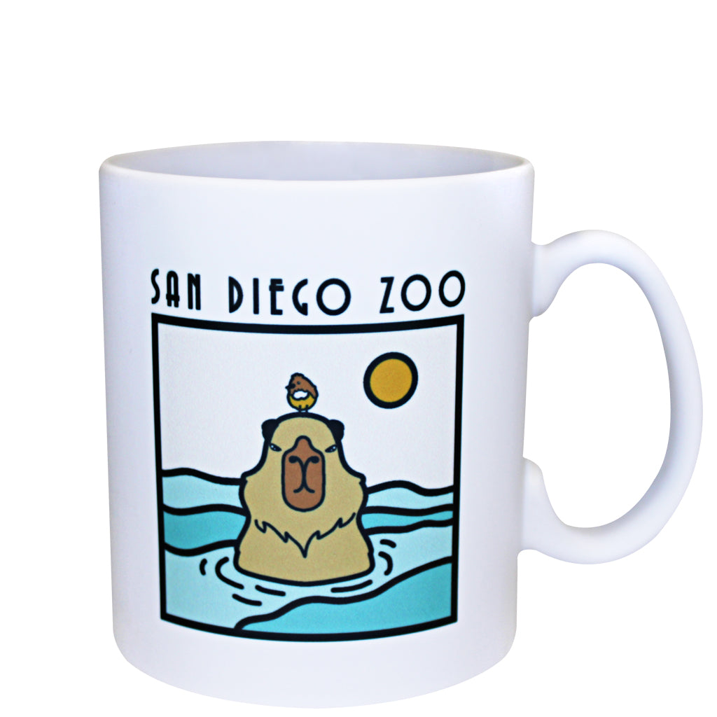 SWIMMING FANTA SEA CAPYBARA SAN DIEGO ZOO MATTE WHITE MUG