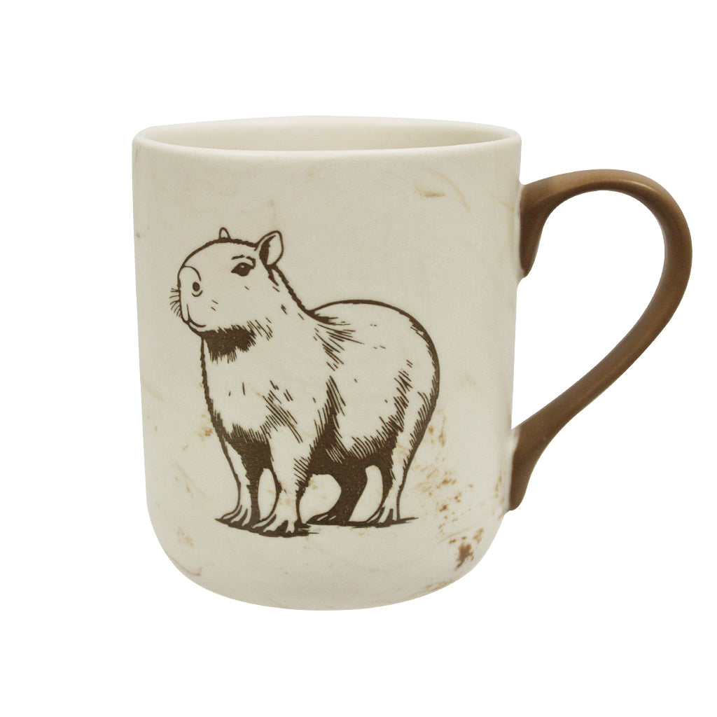 CAPYBARA FUN FACTS TAN MARBLE COFFEE MUG SDZWA
