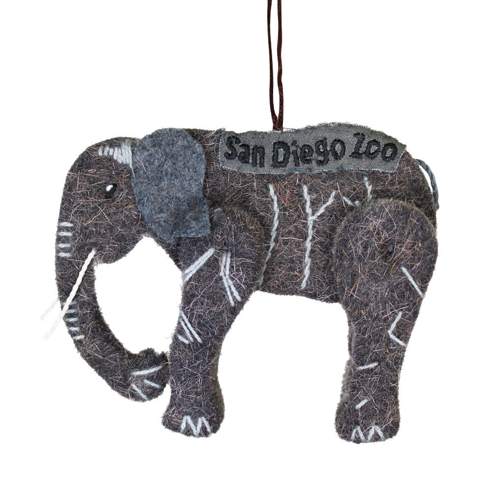 HANDMADE WOOL AFRICAN ELEPHANT ORNAMENT SAN DIEGO ZOO