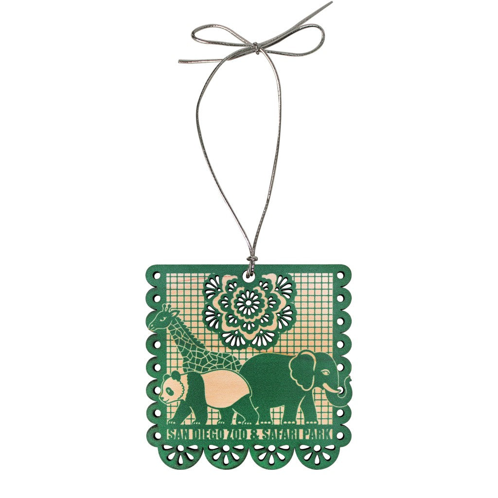 Papel Picado Wildlife Flag Wooden Ornament