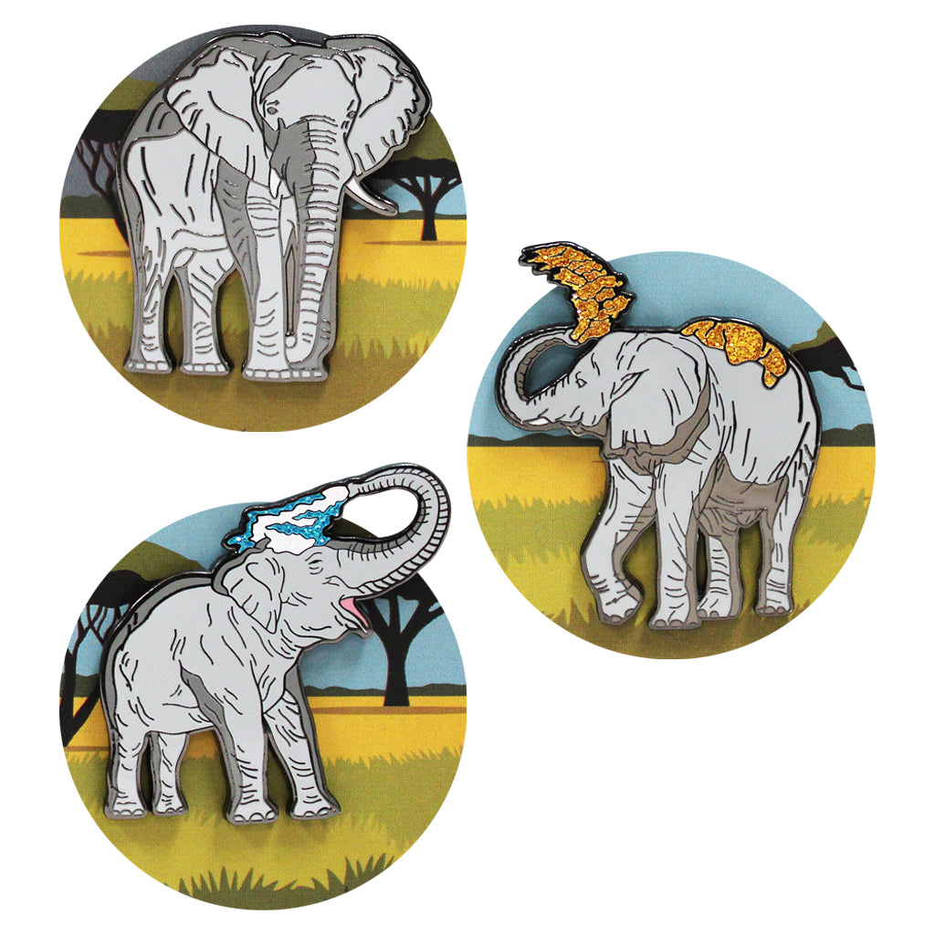 African Elephant Trio Collector's Pin Set