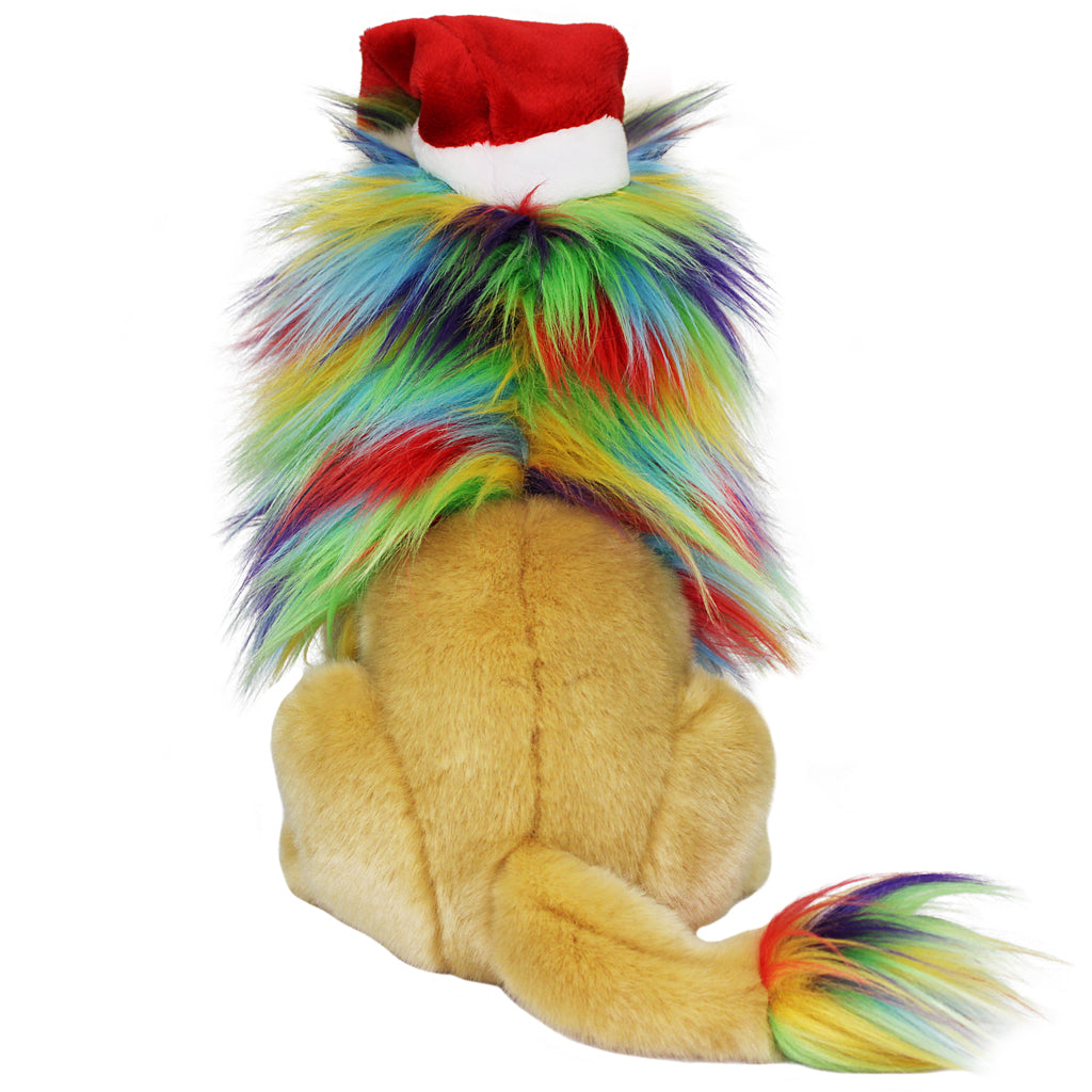 Rex the Colorful Lion Santa Hat Plush