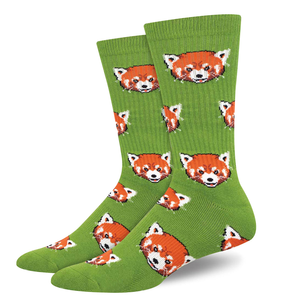 Red Panda Green Wildlife Socks