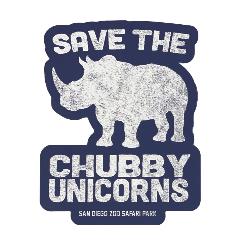 STICKER DECAL BLUE RHINO SAVE THE CHUBBY UNICORNS