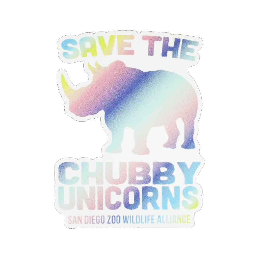 STICKER DECAL OMBRE RAINBOW RHINO SAVE THE CHUBBY UNICORNS