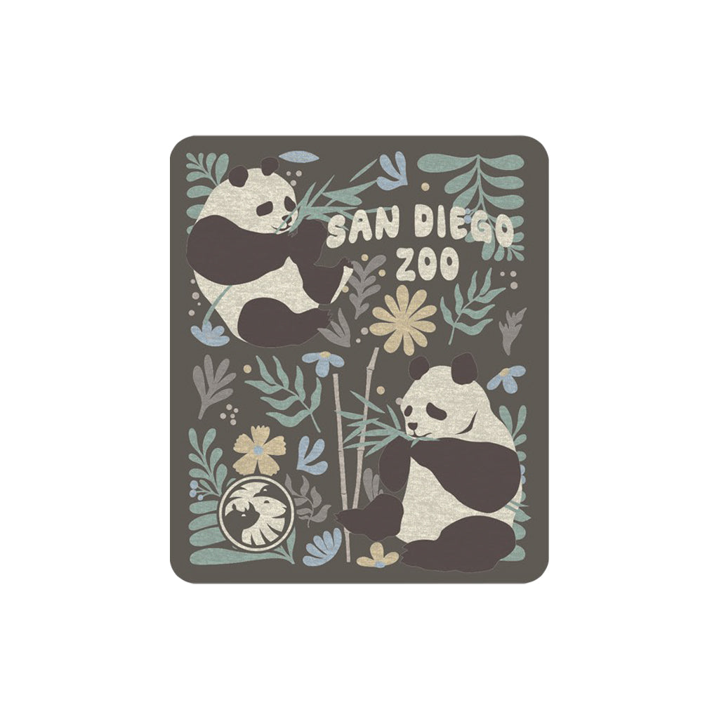 PAPER PANDAS AND FLOWERS SAN DIEGO ZOO STICKER DECAL