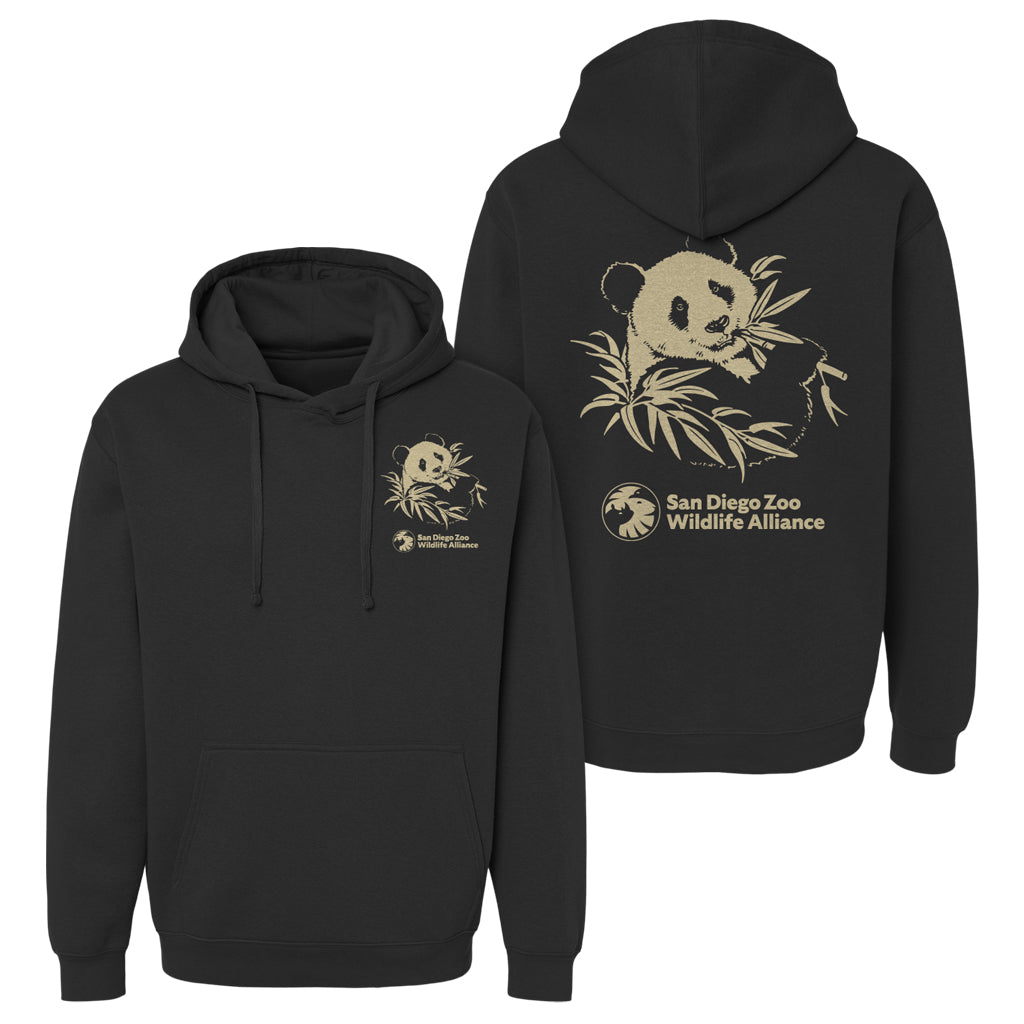 ETCHED PANDA HOODY HOODED SWEATSHIRT BLACK SDZWA