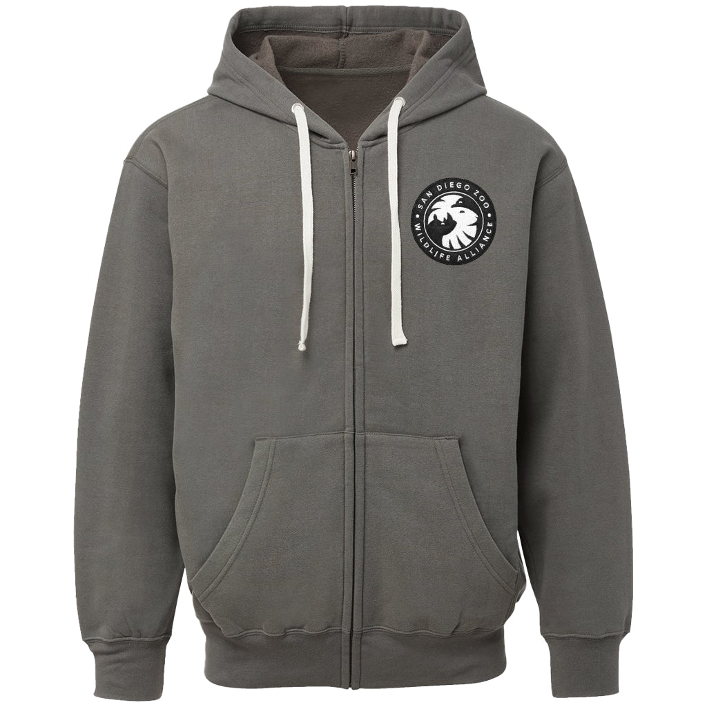 SDZWA Zip-Up Hooded Sweatshirt Vintage Fleece Hoodie Granite Charcoal Gray