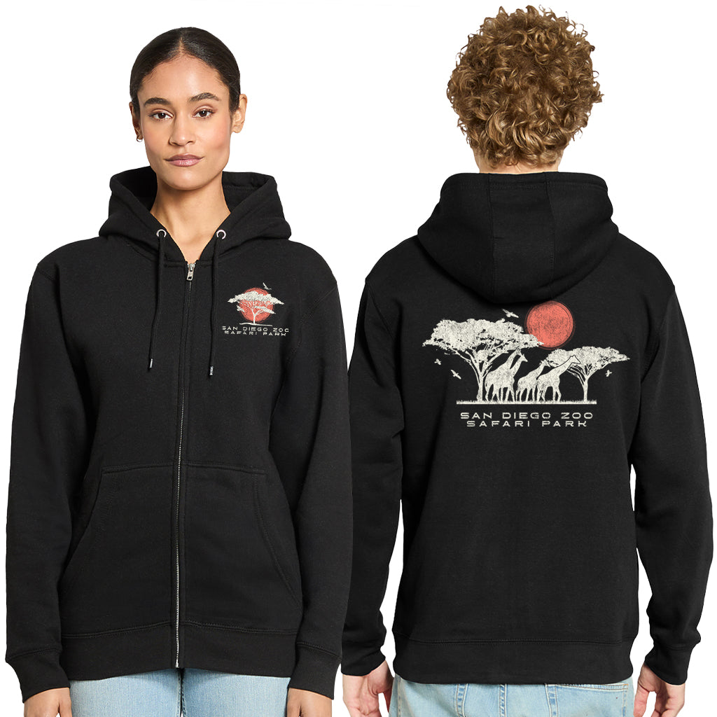 Serengeti Giraffe Zip Hooded Sweatshirt