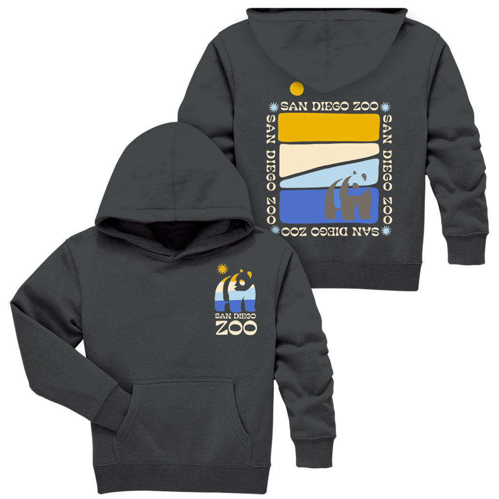 Panda Good Vibes Kids Hooded Sweatshirt – Charcoal Gray San Diego Zoo