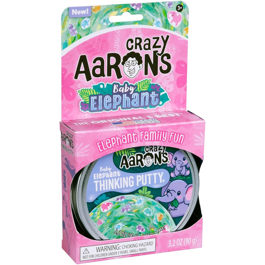 Crazy Aaron's Baby Elephant Thinking Putty tin Elephant Family Fun sensory toy