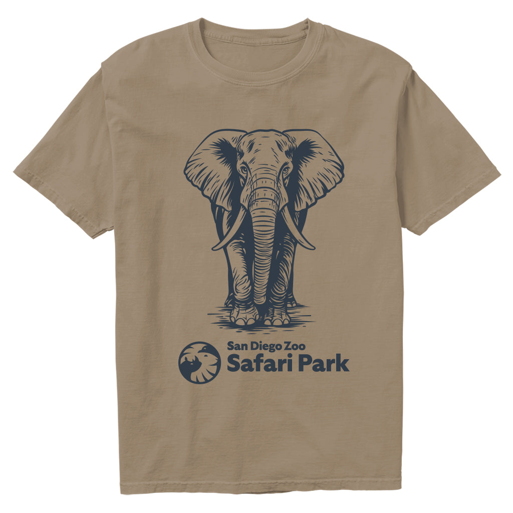 AFRICAN ELEPHANT GRAVEL SAND CREW NECK MENS UNISEX TEE T-SHIRT SHORT SLEEVE SAFARI PARK