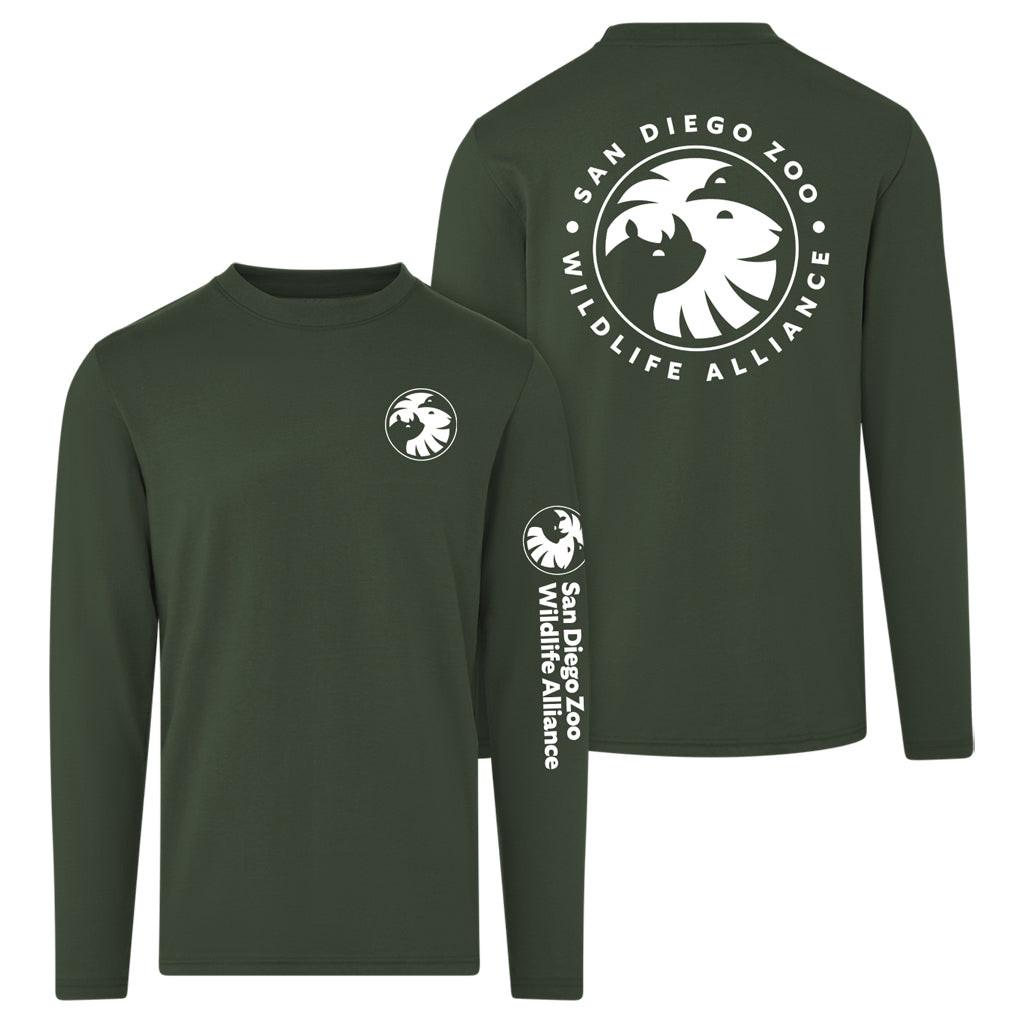 SAN DIEGO ZOO WILDLIFE ALLIANCE SUMMIT ECO SUSTAINABLE TEE FOREST GREEN RECYCLED FABRIC