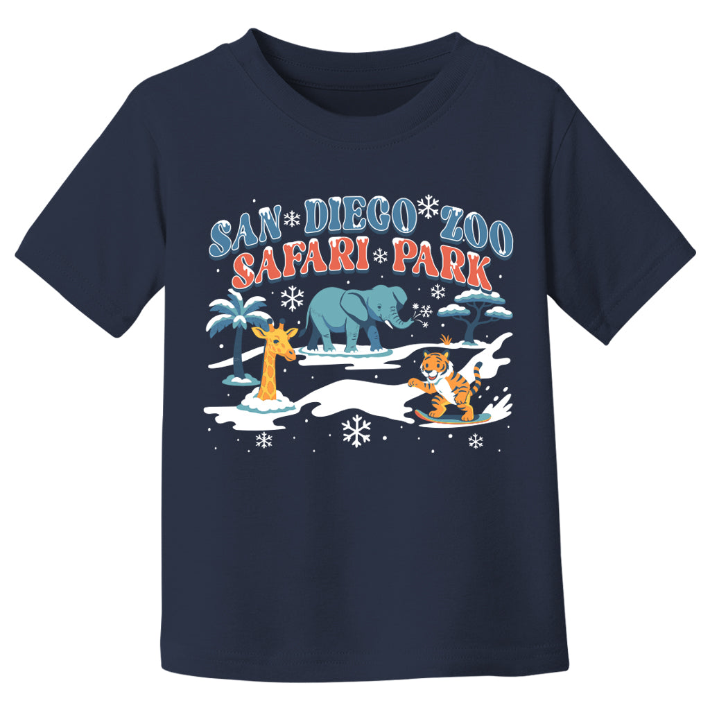 SAN DIEGO ZOO AND SAFARI PARK NAVY BLUE KIDS SNOW DAYS TEE