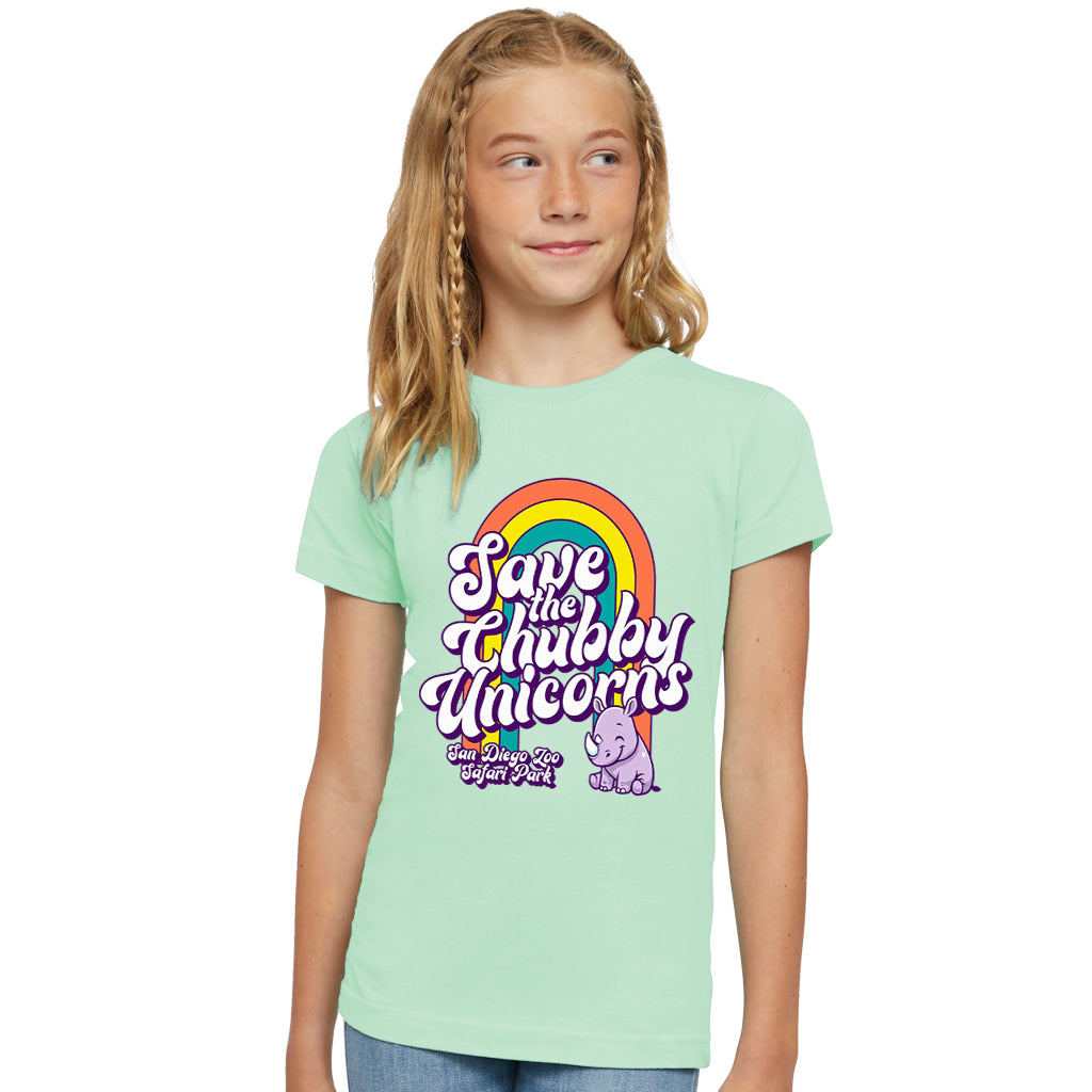 Save the Chubby Unicorns Rainbow Girls Tee