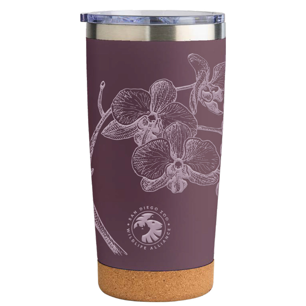 Hummingbird & Orchid Cork Bottom Tumbler