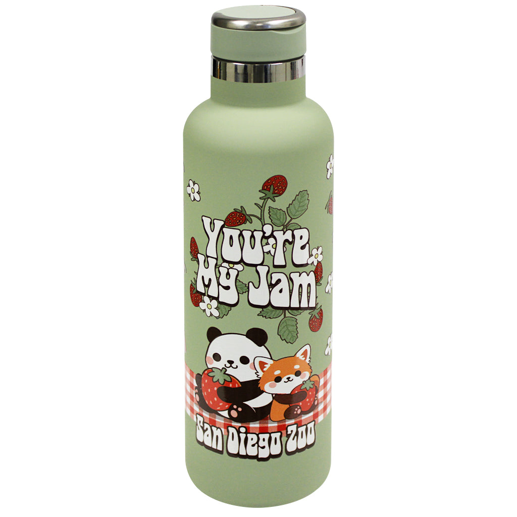 You're My Jam San Diego Zoo Giant Panda and Red Panda Water Bottle light green