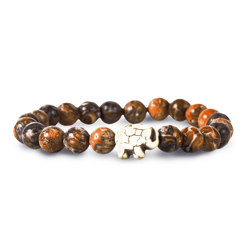 fahlo brown elephant beaded tracker bracelet