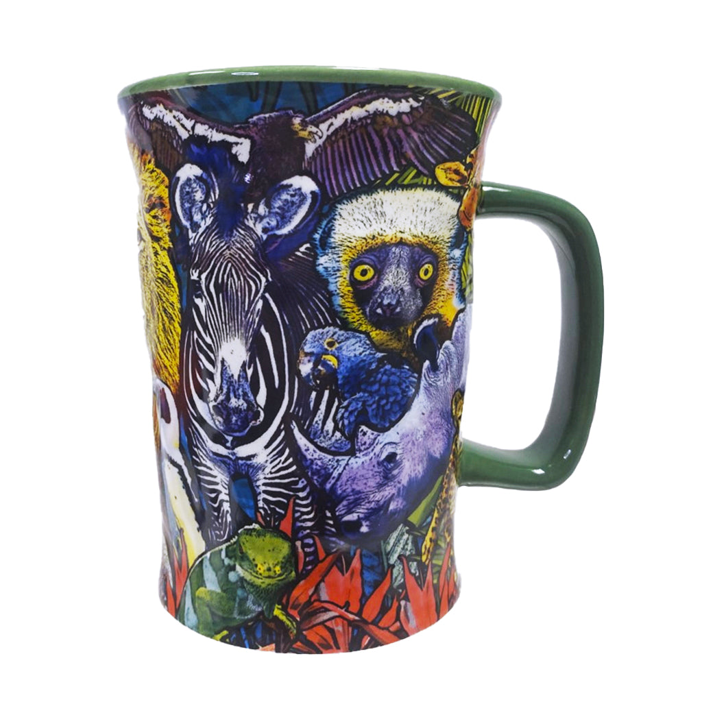 TALL JUNGLE EMBOSSED MUG