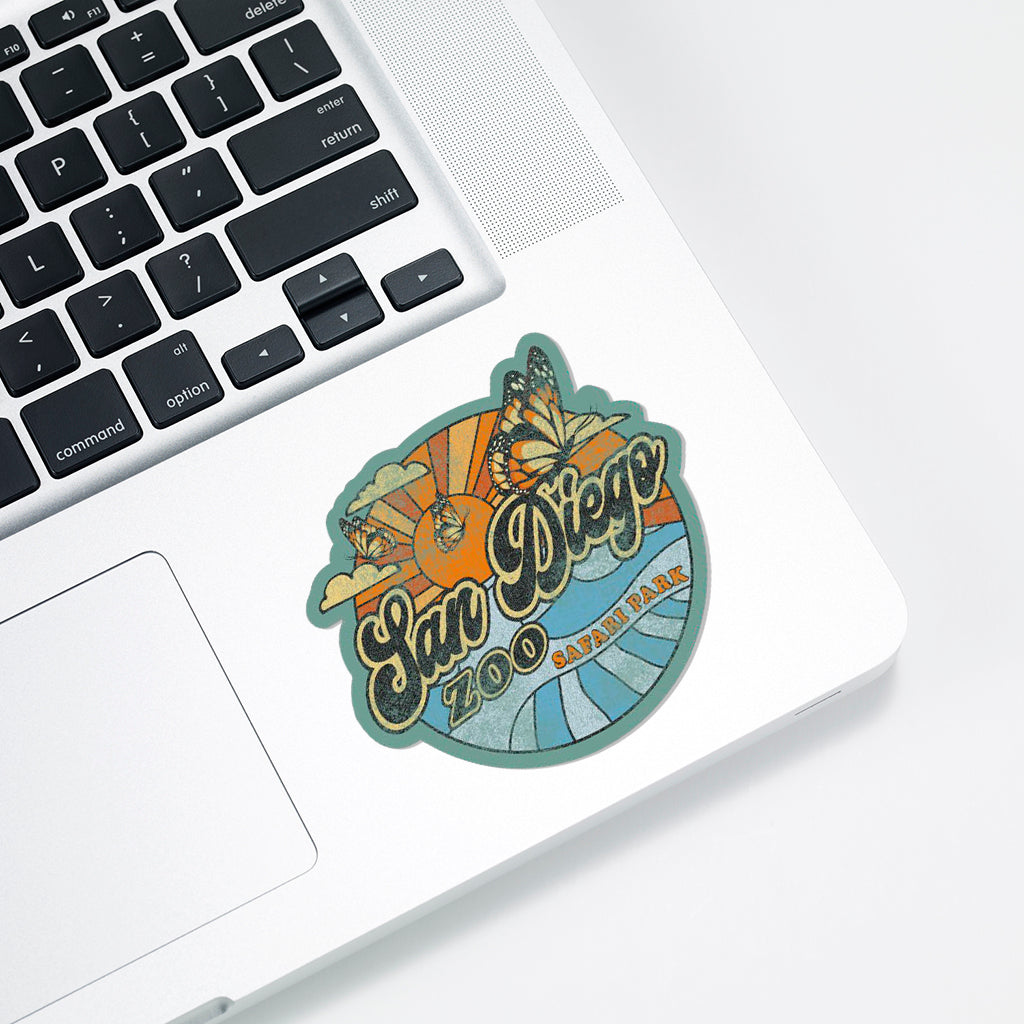 Groovy Retro Butterfly Sticker