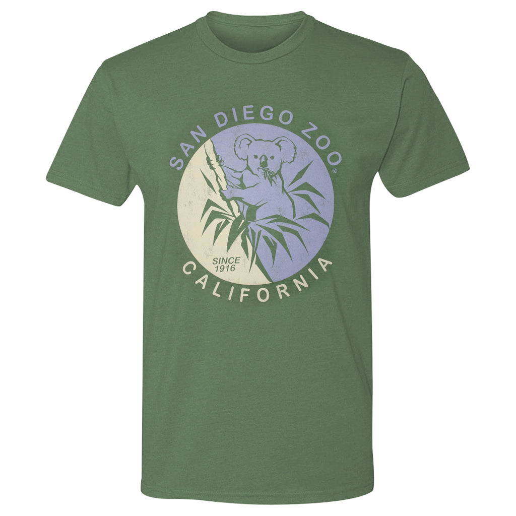 GREEN CREW NECK SHORT SLEEVE T-SHIRT KOALA CALIFORNIA