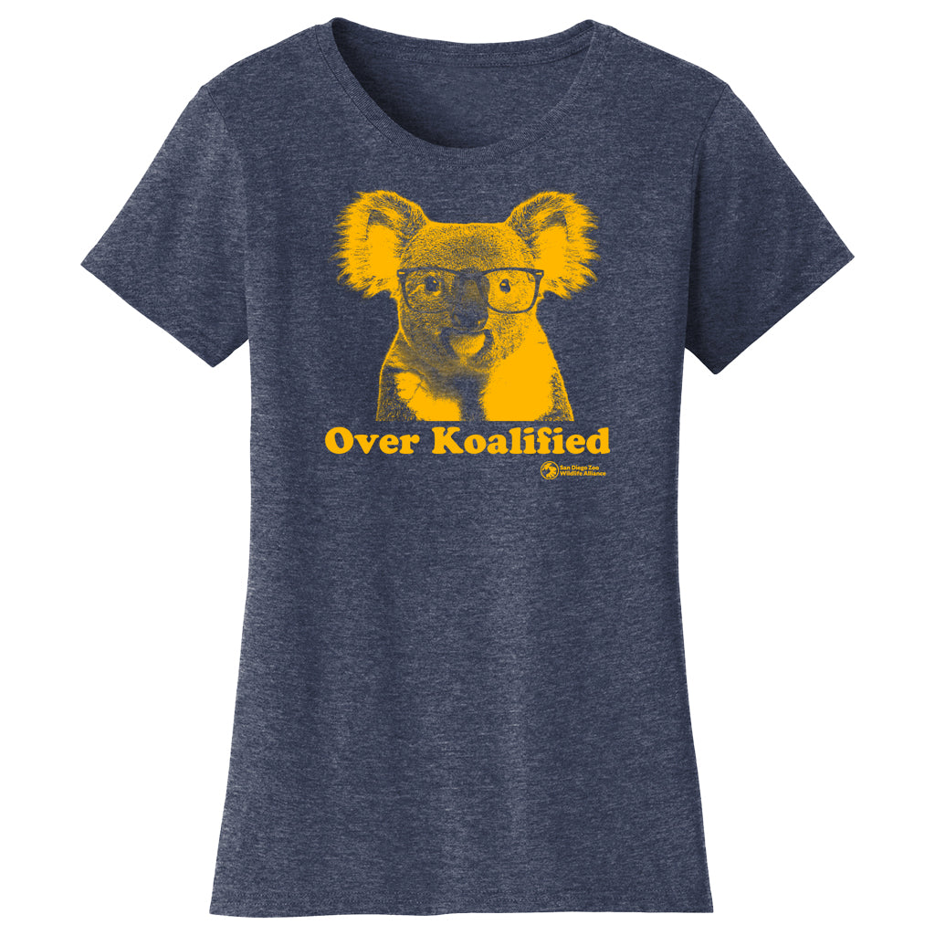 WOMENS HEATHER BLUE OVER KOALA KOALAFIED T-SHIRT