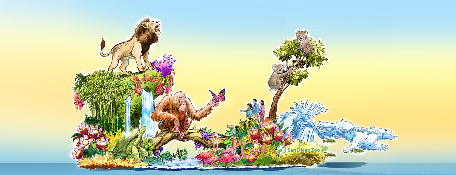 “It Began with a Roar” 2024 SDZWA Rose Parade Float