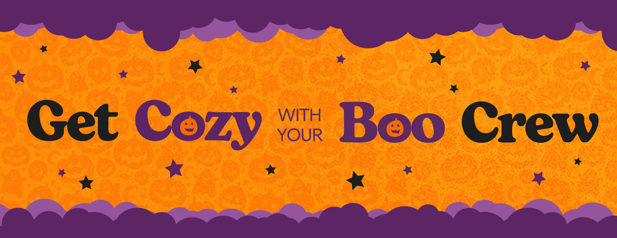 Halloween Family Pajamas promotional banner that says, "Get Cozy with Your Boo Crew."