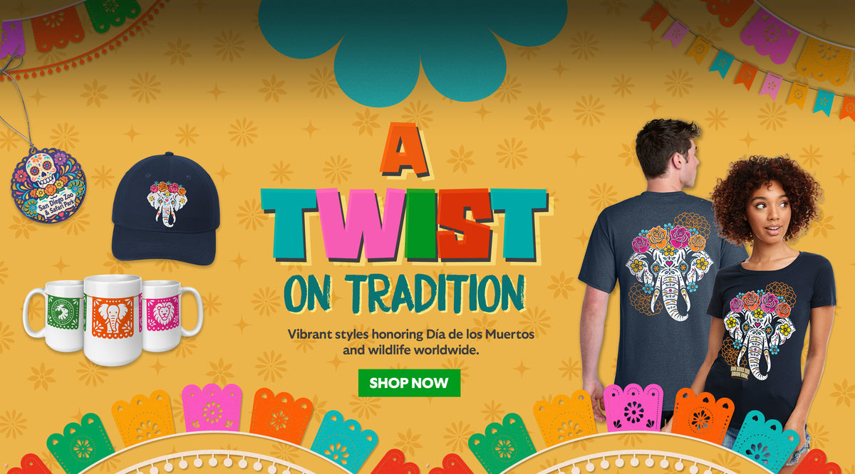 Shop our limited-edition Dia de los Muertos elephant-themed merchandise