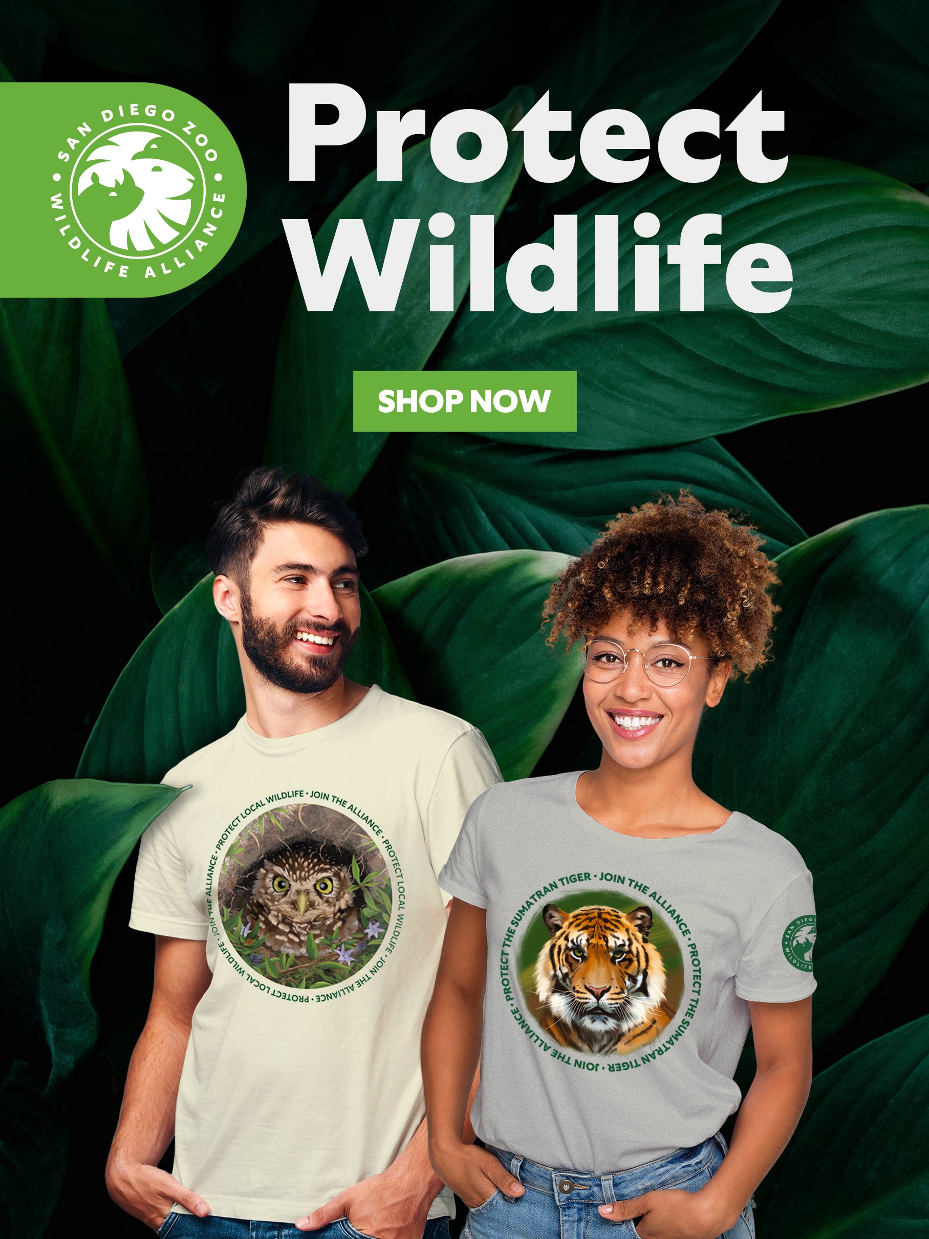 Protect Wildlife with our San Diego Zoo Wildlife Alliance collection