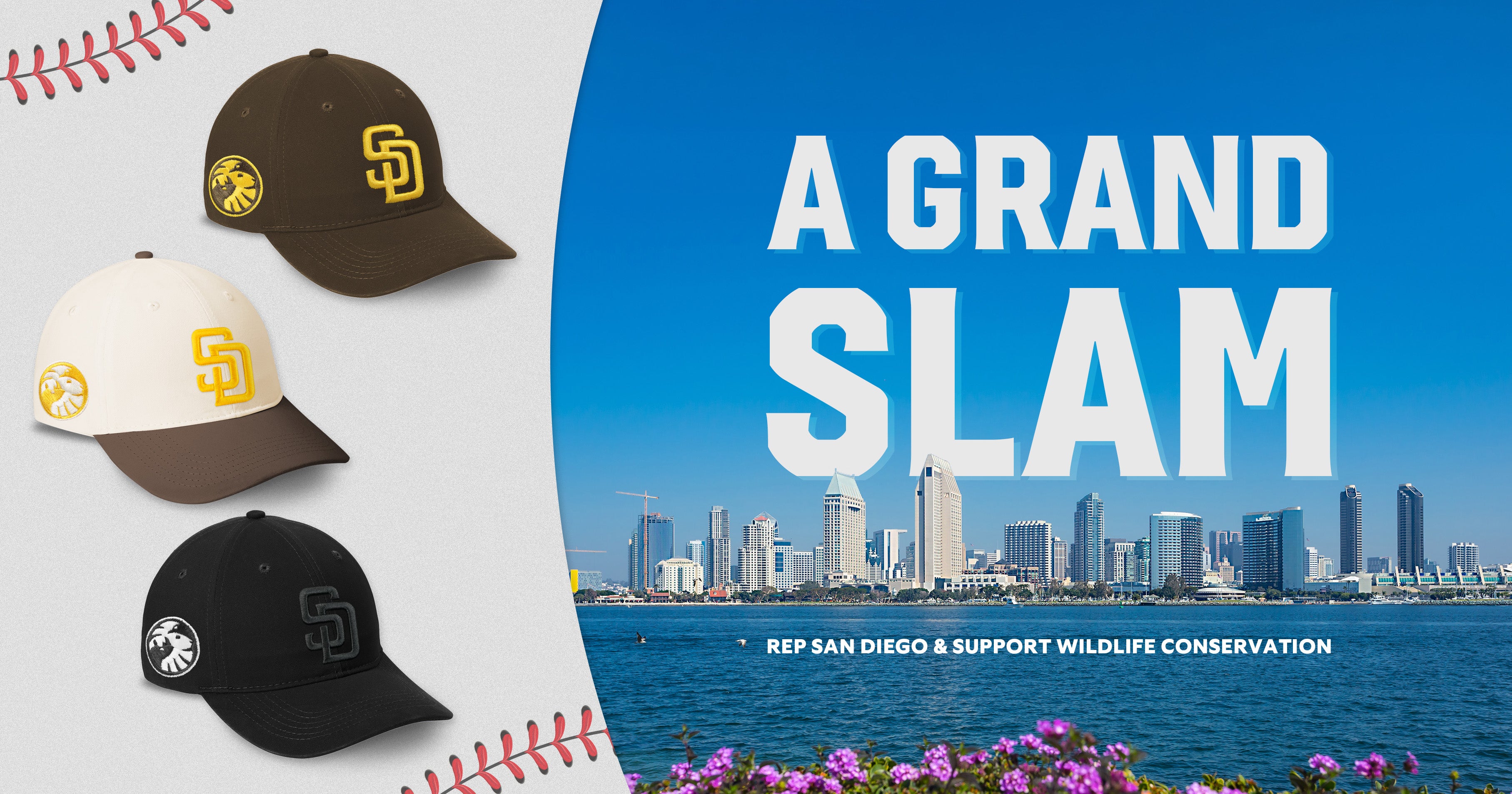 San Diego Zoo Wildlife Alliance x San Diego Padres Baseball Caps