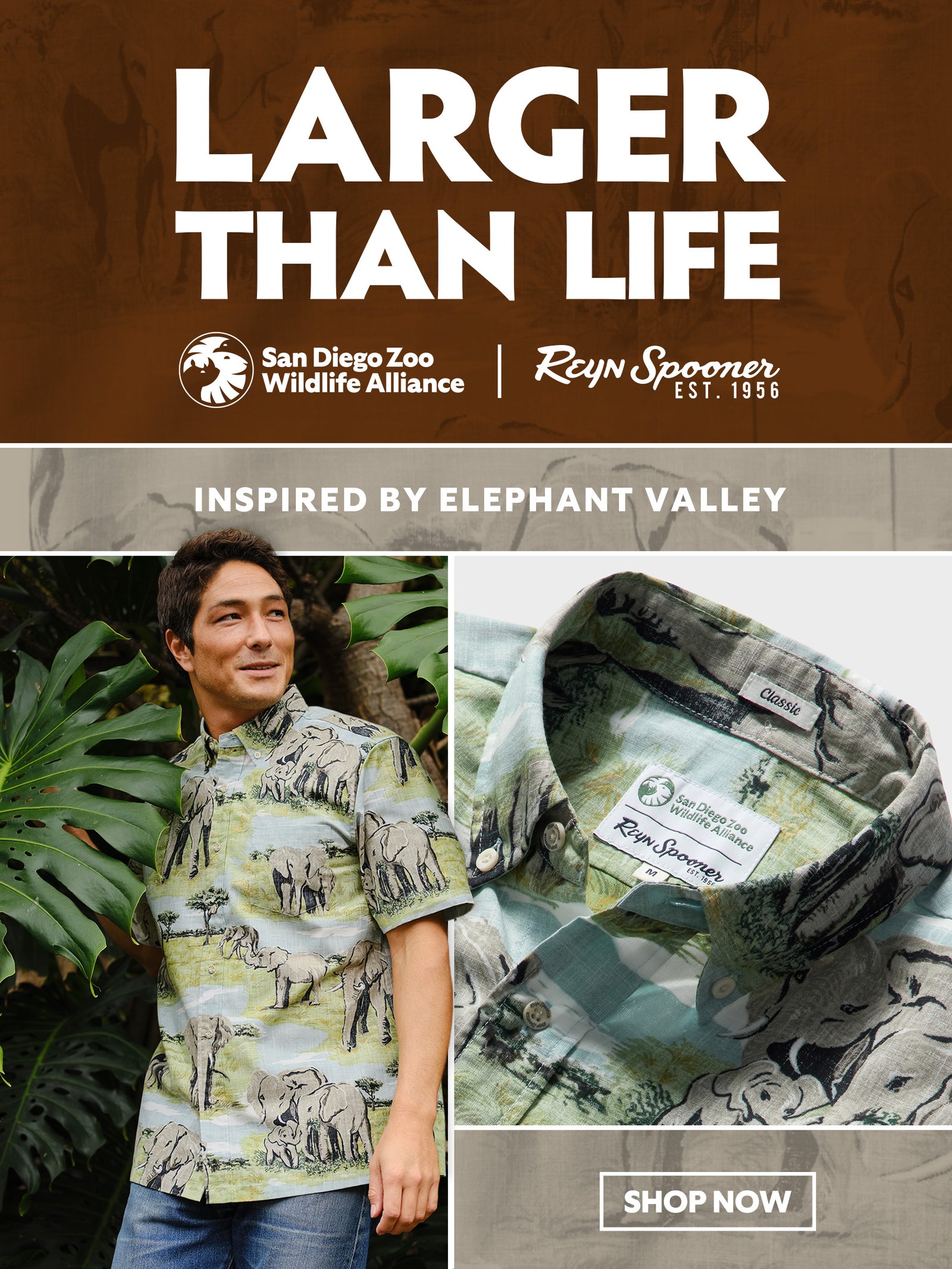 San Diego Zoo Wildlife Alliance x Reyn Spooner Elephant Valley Collab