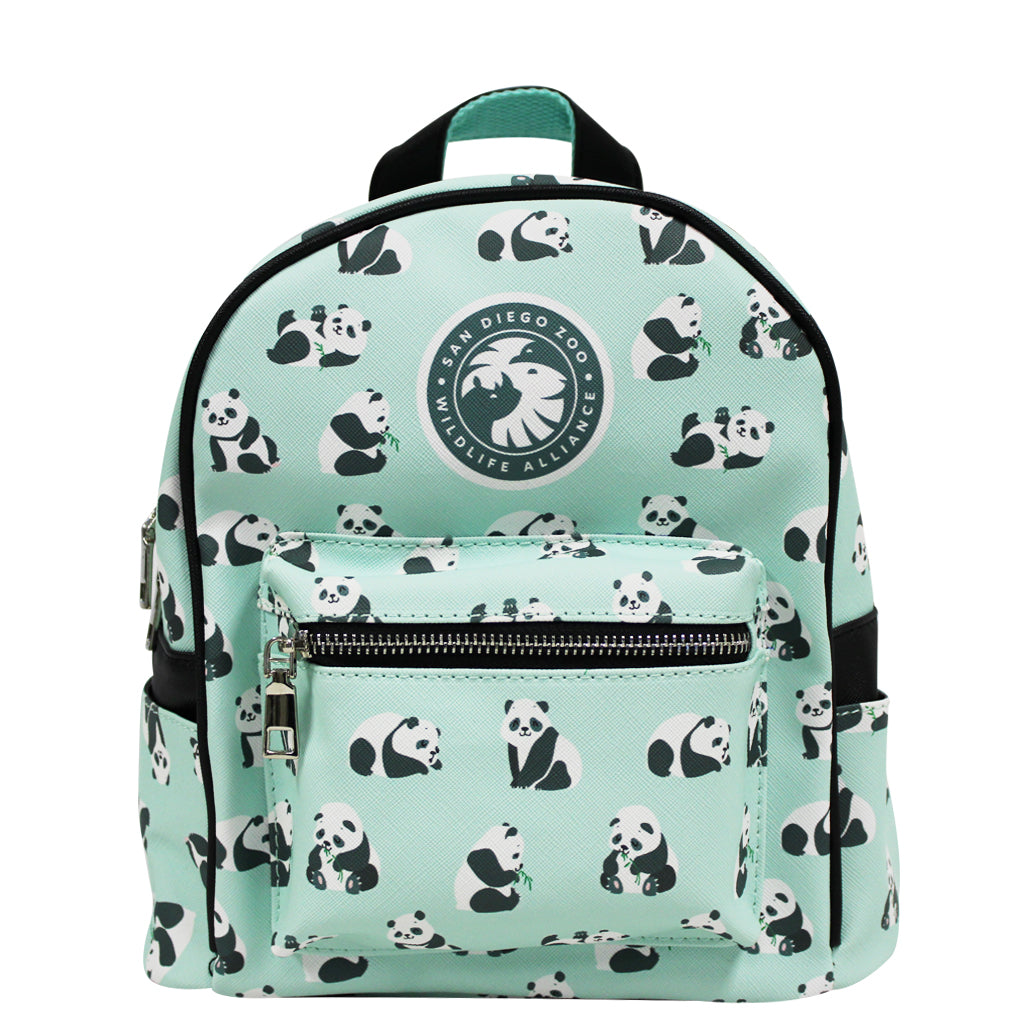 PLAYFUL PANDA PRINT MINI BACKPACK MINT GREEN SDZWA