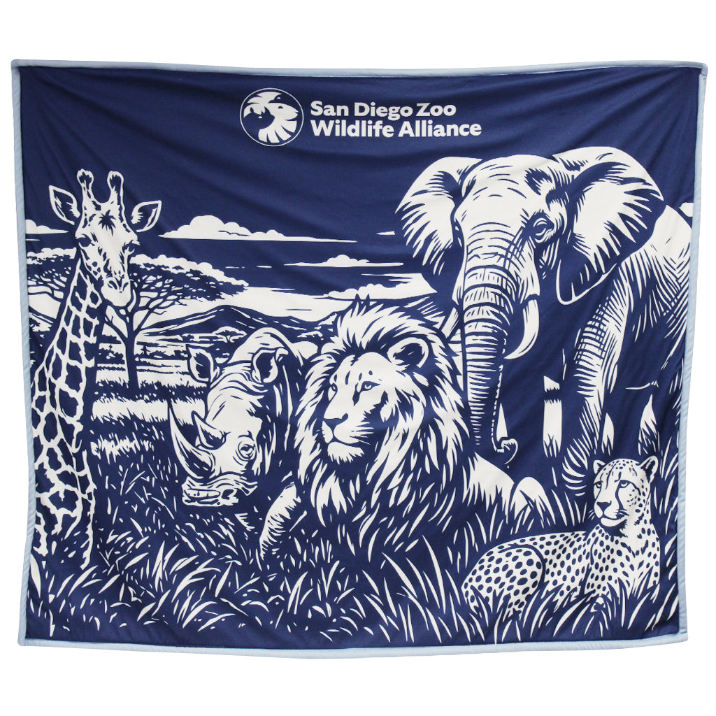 Fave 5 African Savanna Wildlife Sherpa Blanket