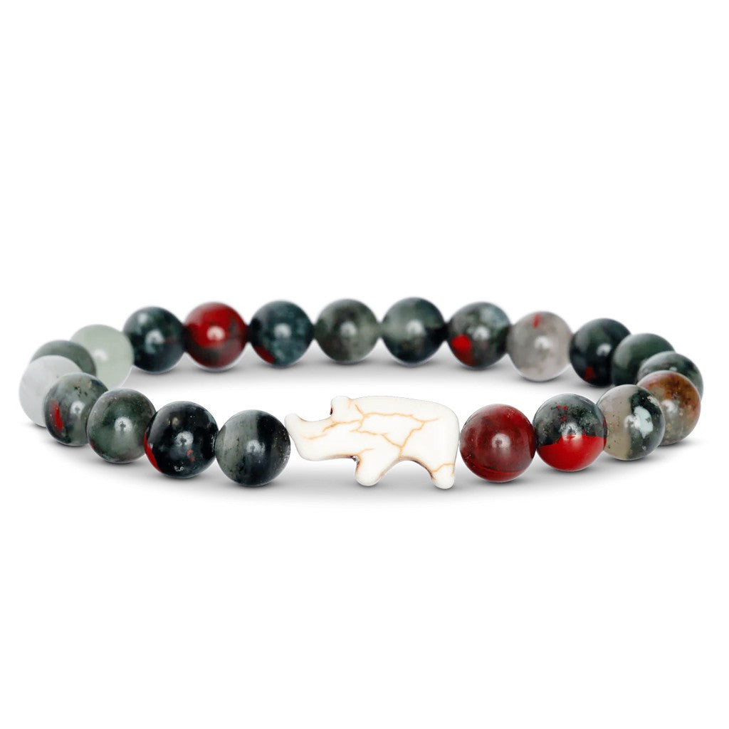 FAHLO TRACKING BRACELET RHINO RHINOCEROS SAVANNAH STONE 