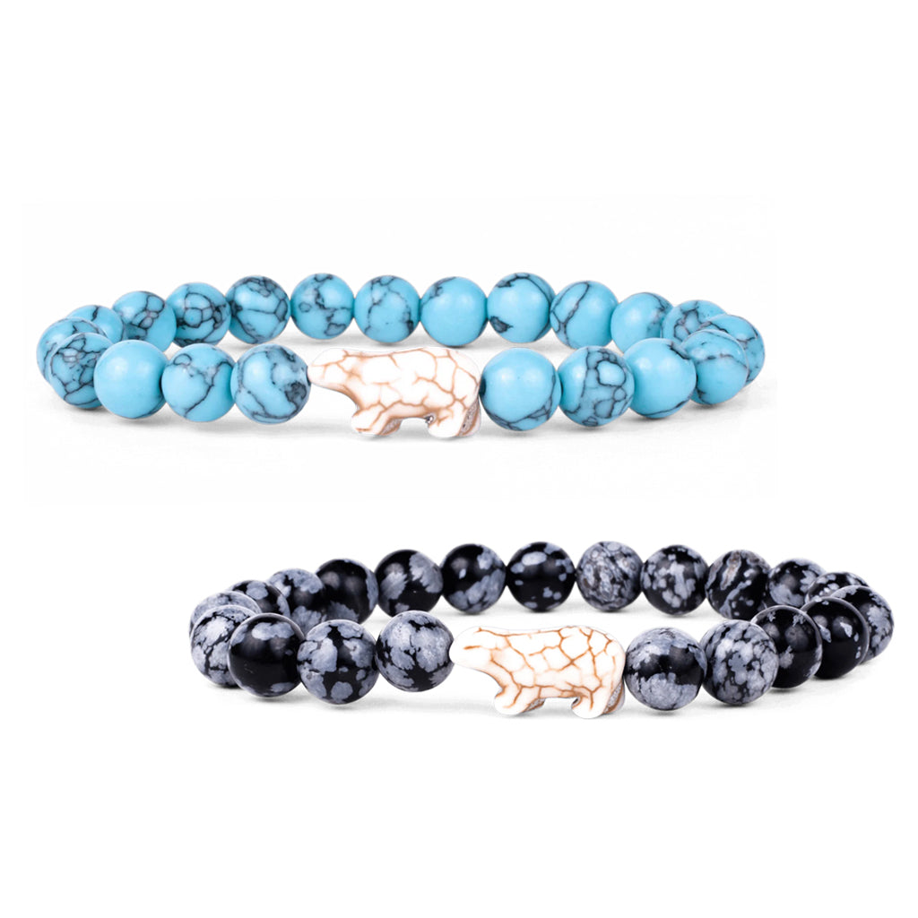 Polar Bear Fahlo Tracking Bracelet Glacier Blue Stone or Papillae Stone