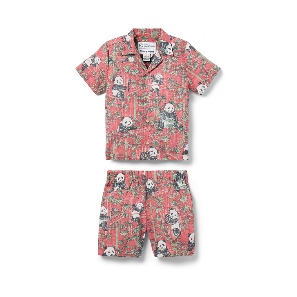 REYN SPOONER ALOHA PANDA CABANA SHIRT AND SHORT SET INFANT BABY