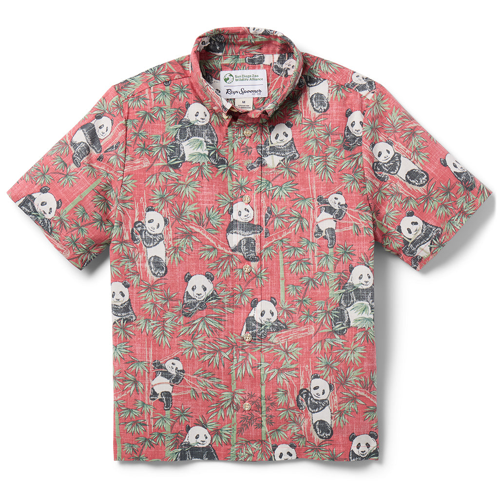 San Diego Zoo Reyn Spooner Panda Kids Classic Shirt red