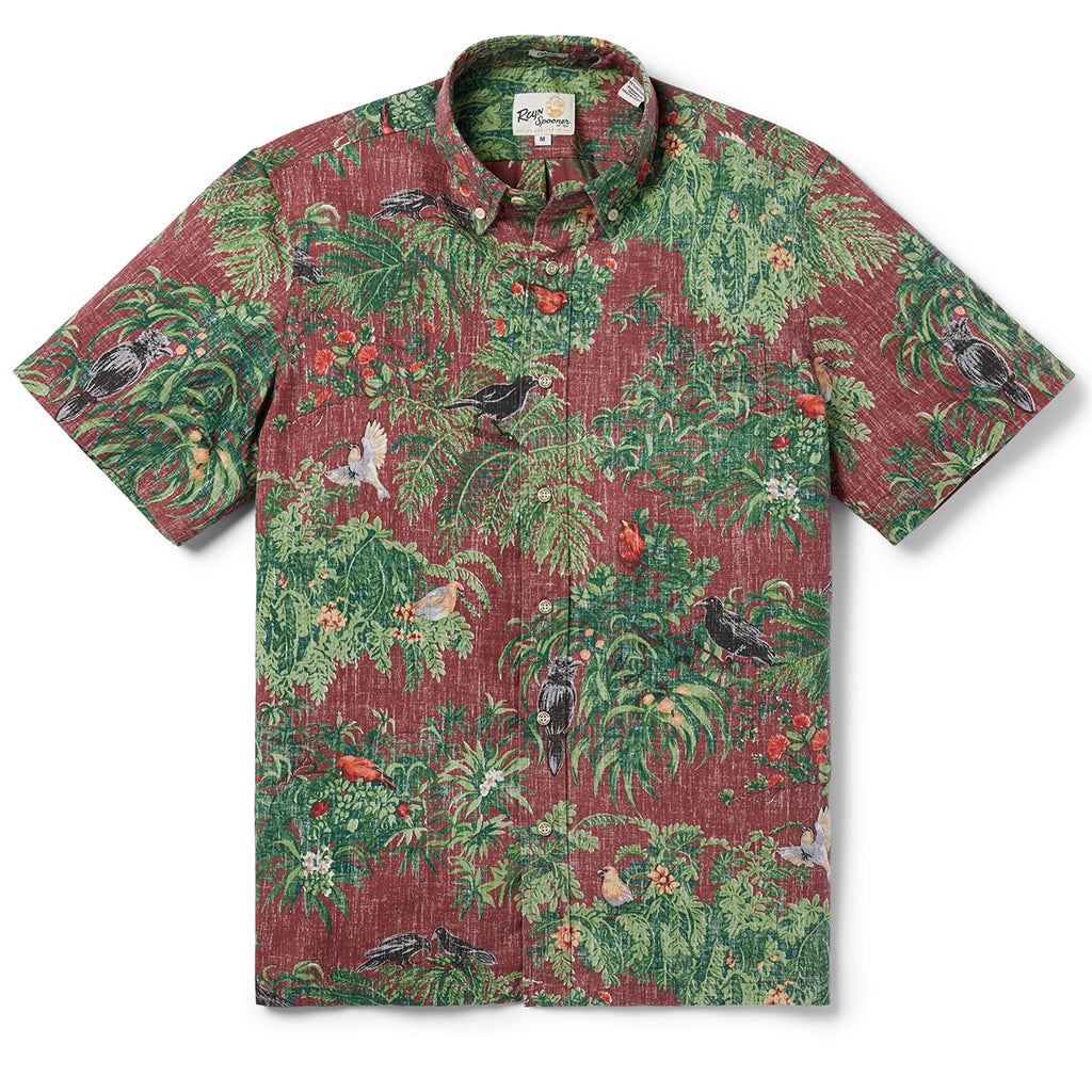 San Diego Zoo Reyn Spooner Pacific Islands Mens Classic Shirt - Red