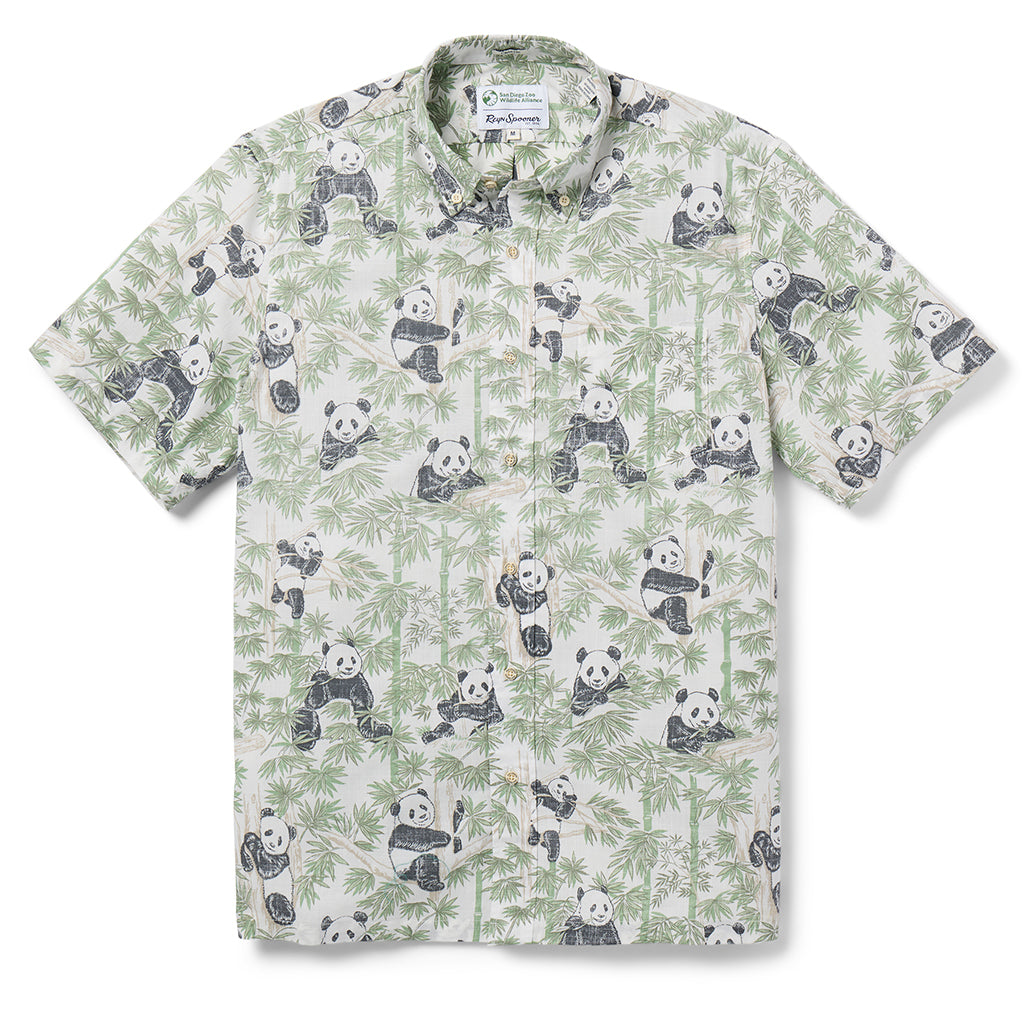 San Diego Zoo Reyn Spooner Panda Mens Classic Shirt white